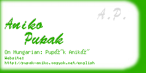 aniko pupak business card